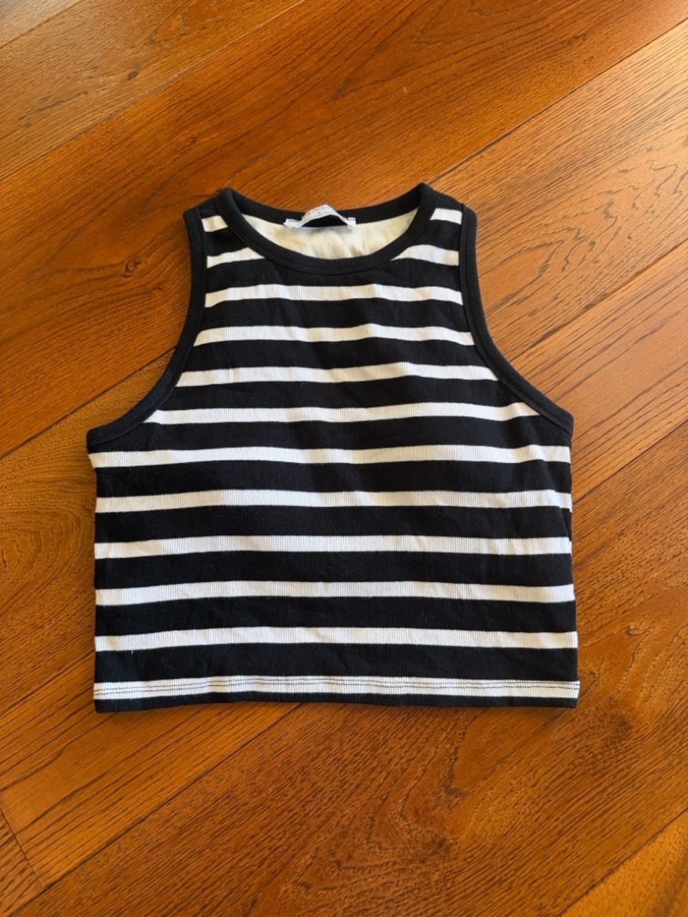 Primark Ribbed Racer Back Tank Cropped Self Bra - Picture 1 of 6